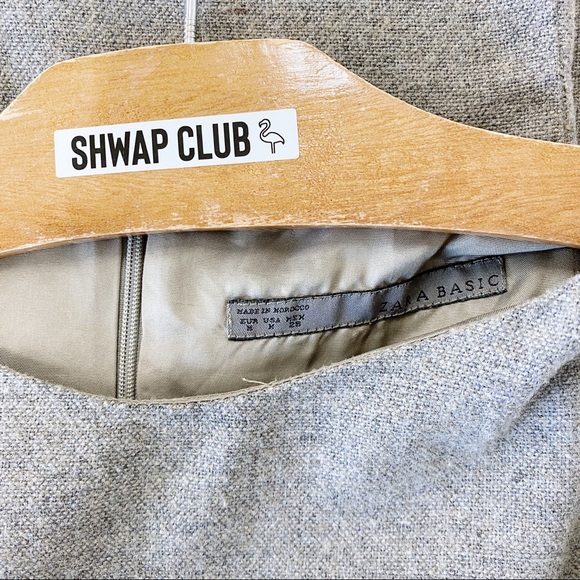 ZARA belted brown dress wool blend - Picture 2 of 4